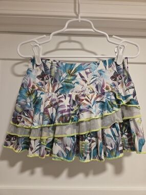 Lucky in Love "Techno Tropic" Ruffled Tennis Skirt SIZE S